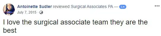 Antoinette Sudler Surgical Associates Testimonial